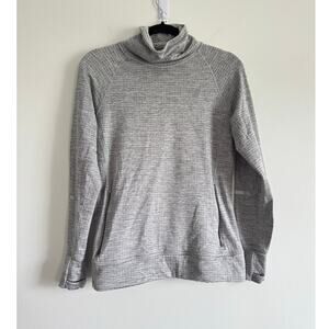 New Balance Womens Pullover Small Gray Funnel Neck Long Sleeve Pocket Reflective